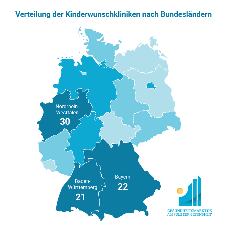 Anzahl und Statistik Kinderwunschkliniken in Deutschland