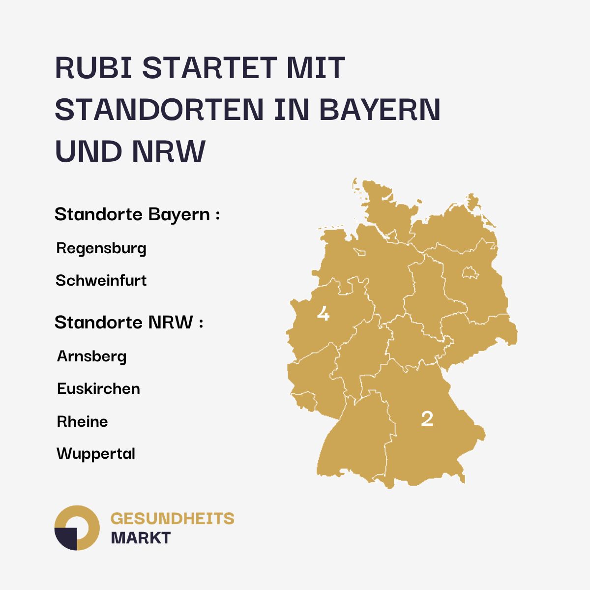 Standorte Rubi Praxisnetzwerk für nuklearmedizinische Diagnostik.